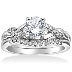 a white gold wedding ring set with diamonds