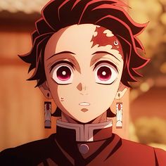 an anime character with red hair and big eyes