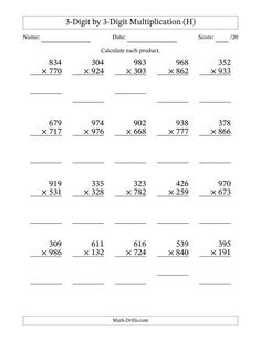 the worksheet for adding to three digit numbers