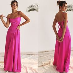 This Dress Is The Absolute Epitome Of Luxury And Elegance. Cut From A Luxurious Fuchsia Silky Satin For A Fluid Drape, It Features A Flattering Neckline With Delicate Rouleau Shoulder Straps. The 'Regular Cup' Option Suits Cup Size A-C Whilst The 'Bigger Cup' Option Suits Cup Size D-E. Where To Wear: Romantic Date Nights, Charity Balls, Proms, Champagne Bars, Weddings, Glam Functions And Events. Made From Heavy Silky Satin. Stretch Factor: Veryyy Little Stretch These Dresses Are Authentic And Br Lace Corset Dress, Summer Maxi Dress Floral, Nadine Merabi, Cage Dress, Hot Pink Weddings, Rat And Boa, Pixie Dress, House Of Cb Dresses, Fuchsia Dress