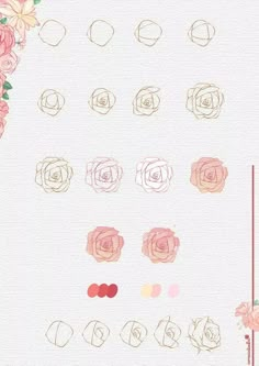 the flowers are drawn in different colors and sizes