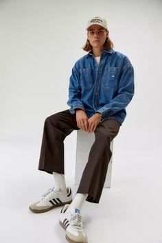 Dickies UO Exclusive 874 Cutoff Work Pant | Urban Outfitters Denim Polo Men Outfit, White Denim Outfit Men, Dickies Outfit, Japanese Workwear, Spiritual Fashion, Masc Fashion, Jeremy Allen White, Guys Clothing Styles, Mens Outfit Inspiration