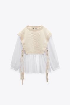 Mode Shoes, Textured Top, Poplin Top, Embroidery Top, Zara Shirt, Mode Inspo, Pattern Sweater, Round Neck Tops