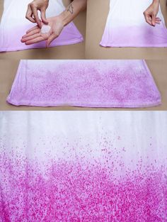 how to make an ombrella with pink and white dye on the bottom, in three different ways