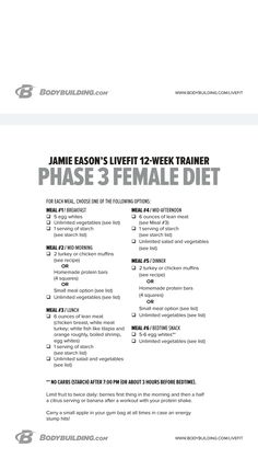 an advertisement with the words phase 3 female diet written in black and white on it