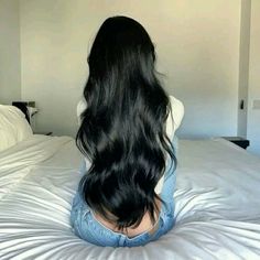 Long Black Hair Latina, Black Hair Long, Healthy Black Hair, Black Long Hair, Shiny Black Hair, Black Wavy Hair, Black Hair Aesthetic, Long Healthy Hair, Long Silky Hair