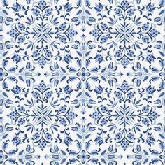 a blue and white floral pattern