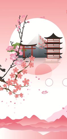 Wallpaper Anime Scenery, Japanese Background, Cherry Blossom Wallpaper, Japan Illustration, Japon Illustration, Dessin Adorable, Pastel Wallpaper, Kawaii Wallpaper, Anime Scenery Wallpaper