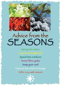 the cover of advice from the seasons