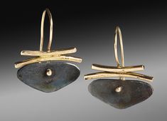 Butterfly Earrings by Peg Fetter. Oxidized steel plate with 14k gold accents and 14k gold earwires. Modern Hand Forged Bronze Earrings, Contemporary Hand Forged Metal Earrings, Artful Home, Earrings Inspiration, Metal Clay, Butterfly Earrings, Contemporary Jewelry, Artistic Jewelry, Modern Jewelry