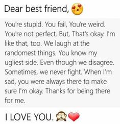 Friend Quotes For Girls, Happy Birthday Best Friend Quotes, Dear Best Friend, Friend Birthday Quotes, Happy Birthday Wishes Quotes, Best Friendship Quotes, Happy Birthday Quotes For Friends, Jo Jo, Birthday Quotes For Best Friend