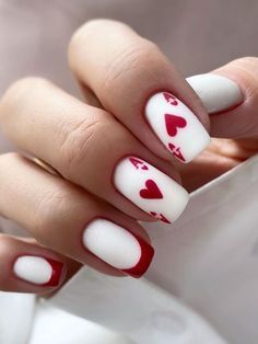 Vegas Nails, Heart Nail Designs, Milky Nails, Valentine Nail Art, Classy Nail Designs, February Nails, Heart Nail Art, Nail Designs Valentines, Heart Nail