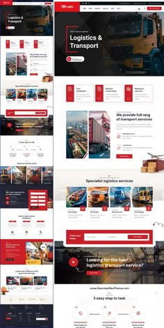 the website is designed to look like it has many different layouts and colors, including red