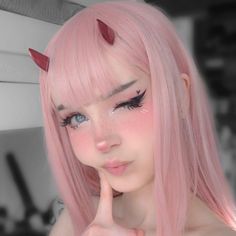 Pink Oc, E Girl Makeup, Halloweenský Makeup, Egirl Makeup, Anime Cosplay Makeup, Cosplay Inspo, Anime Makeup, Kawaii Makeup, Dye Hair