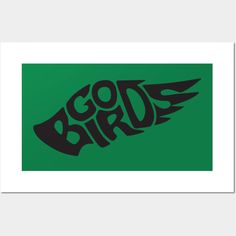 a green and black poster with the words good bird in it's center, on a