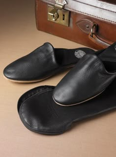 The Troy Travel Slippers in Calf Skin - The Ben Silver Collection Sleeper Sandal, Black Leather Slippers With Leather Sole, Black Leather Slippers With Leather Lining, Comfortable Black Leather Slippers, Comfortable Black Slippers With Leather Sole, Classic Black Slippers With Rubber Sole, Black Leather Slippers With Removable Insole, Leather Slippers With Closed Toe And Leather Lining, Leather Slippers With Closed Toe