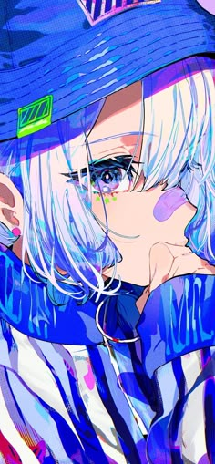 Anime Verse, Mika Pikazo, Kawaii Characters, Blue Anime, Nice Art, Phone Background, Anime Eyes, Cute Art Styles