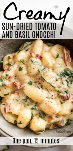 this creamy sun dried tomato and basil gnocchi is the perfect side dish for any meal