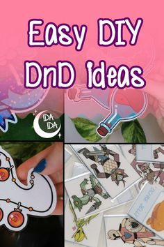 the words easy diy dnd ideas are shown above pictures of children's hand holding