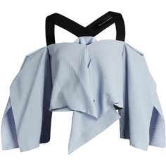 Roland Mouret Bach draped top ($515) ❤ liked on Polyvore featuring tops, roland mouret, light purple, anchor top, drapey tops, racerback crop top, racerback top and chevron tops Casual Blue Crop Top, Blue Crop Top Aesthetic, Techwear Crop Top, Cyberpunk Crop Top, Kimchi Blue Top, Spring Crop Tops, Summer Fashion For Teens, Blue Crop Tops, Crop Top Outfits