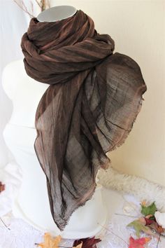 Beige brown men's shawl, Pure Cotton Large Shawl, Striped cotton unisex shawl, Tie-dye bohemian scarf, Christmas gift for man and woman, Gift for him This beautiful and oversized shawl is made of 100% cotton yarn. Striped patterns were made with natural batik dyeing. It is antiallergic. Completely natural yarn dye is used. In some parts there are color fluctuations in very light brown tones. This adds charm to the product. It has an extremely soft, flowing texture. Turkish weavings produced on t Brown Shawl Scarf One Size, Brown Shawl Scarf, Men Shawl, Men Scarf, Bohemian Scarves, Grey Scarf, Loop Scarf, Striped Scarves, Christmas Gifts For Men