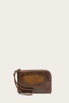 Melissa Wristlet | The Frye Company Handcrafted Leather Wallet, The Frye Company, Watering Hole, Designer Leather Handbags, Handbags Leather, Leather Wallets, Zip Wallet, Handcrafted Leather, Smart Phone