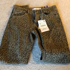 Nwt. Zara Animal Print Mid Rise Denim Jeans. Size 2. Brand New. Never Worn Zara Stretch Jeans Casual Style, Zara Casual Stretch Jeans, Zara Stretch Casual Jeans, Zara Stretch Jeans For Fall, Leopard Jeans, Window Shopping, Distressed Denim Jeans, Zara Jeans, Casual Streetwear