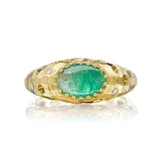 18K Yellow Gold,Muzo Ombre OvalEmerald,Diamonds Oval Yellow Gold Emerald Ring With Multi-stone, Oval Yellow Gold Emerald Ring With Multiple Stones, Unique Yellow Gold Oval Emerald Ring, Unique Oval Emerald Ring In Yellow Gold, Unique Oval Emerald Ring With Polished Finish, Unique Oval Multi-stone Emerald Ring, Unique Yellow Gold Oval Dome Ring, Unique Oval Dome Ring In Yellow Gold, Unique Oval Emerald Ring