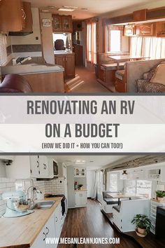 an rv with the words renovating an rv on a budget how we did it and how you can too