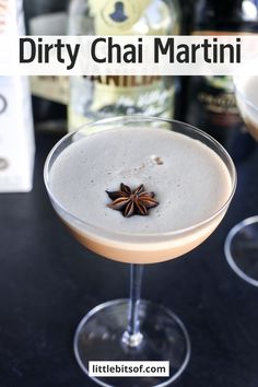 the dirty chai martini is garnished with anisette and star anise