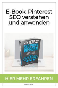 E-Book: Pinterest SEO verstehen und anwenden auf einem Tisch.