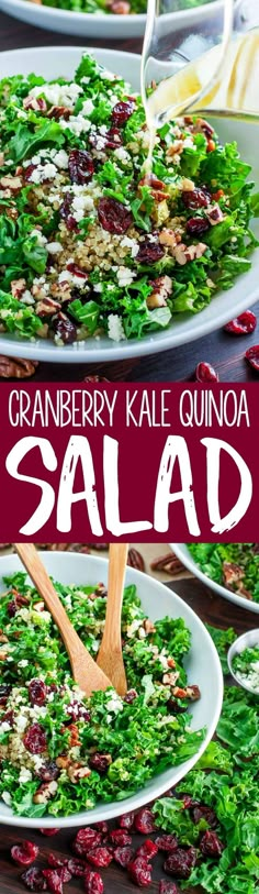 cranberry kale quinoa salad is an easy and delicious side dish