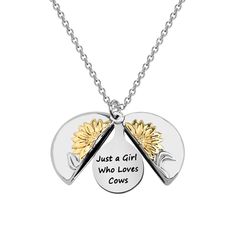 PRICES MAY VARY. ❤Cow Necklace❤This cow themed necklace with sunflower pendant was engraved the words ’Just a Who Loves Cows’ It is awesome gift for someone who loves cows and sunflowers ❤Sunflower Gift for Women❤Sunflowers symbolize warmth, positive, power, strength, and happiness since it bears such a strong resemblance to the Sun itself The sunflower necklace is a inspirational gift for cow lovers ❤Cow Gift for Women ❤It is a birthday gift for friend soul sister besties family and coworkers I Cow Necklace Jewelry, Personalized Letter Print Jewelry For Mother's Day, Silver Letter Print Necklace For Mother's Day, Silver Necklaces With Letter Print For Mother's Day, Silver Necklace With Letter Print For Mother's Day, Adjustable Letter Print Jewelry For Gifts, Silver Sunflower Necklace For Mother's Day, Personalized Adjustable Locket Necklace For Mother's Day, Personalized Locket Necklace For Birthday And Mother's Day