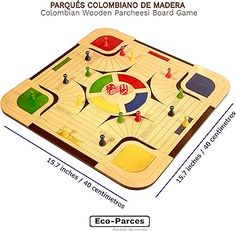 the wooden board game is shown with instructions