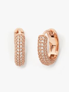 pave mini huggies | Kate Spade New York Huggie Earrings Gold, Preppy Jewelry, Jewelry Accessories Ideas, Dope Jewelry, Jewelry Essentials, Stacked Jewelry, Jewelry Lookbook, Girly Jewelry, Rose Earrings