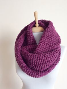 This handknit infinity scarf is perfect and cozy accessory to keep you warm and stylilsh. The scarf is long to make two big loops, its very soft and comfortable. Material: extra soft acrylic and wool yarn Color: On the photo - Plum Width: 35 cm Lenght: 170 cm Care: Handwash in luke warm water, lay flat to dry. Can also be washed in a washing mashing at gentle cycle, do not tumble dry 100% Handknit with ghreat love and care to every detail in a smoke and pet free environment . Shipping: Express s Washing Mashing, Knit Chunky Scarf, Chunky Knit Scarf, Teal Scarf, Knitted Cowl Scarves, Scarf Chunky, Womens Scarf, Purple Scarf, Chunky Knit Scarves