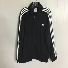 Adidas Mens Zip Up Jacket Size 2xl Black New Without Tags But Has The Plastic Piece On The Zipper True To Size 2 Side Pockets Please Let Me Know If You Have Any Questions Gg Black Adidas Tracksuit, Adidas Activewear, Jogging Track, Adidas Zip Up, Adidas Tracksuit, Tracksuit Jacket, Adidas Mens, Adidas Jackets, Adidas Outfit