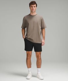 Welcome To The All-Day Comfort Club. Streamlined Yet Technical, These Shorts Elevate Any Look. Designed For Casual. Streamlined Fit That Gives Glutes And Thighs Breathing Room:our Abc Technology Uses An Ergonomic Gusset To Remove Tension From The Crotch Of Our Pants. Front Pockets With Hidden Phone And Coin Sleeves. Discreet Zippered Seam Pocket. | ABC Classic-Fit Short 7" WovenAir Teenage Fashion Boys, Slim Fit Men Outfits, Mens Casual Outfits Shorts, Mens Miami Fashion, Men's Casual Outfits Shorts, Men Outfits Athletic, T Shirt Shorts Outfit Men, Short Mens Fashion Casual, Hipster Guy Outfits