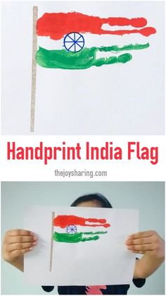 the handprint india flag is being held up