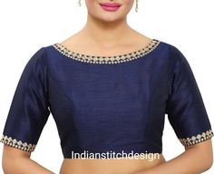 Indian Traditional Blue Silk Boat neck Blouse With Fancy Lace, Elbow Sleeves Blouse, India Blouse Saree Blouse, Women's Blouse Fabric-- Silk  Elbow sleeves Blouse Boat Neck Blouse Fancy lace Blouse Back Hook Blouse Not Padded Blouse Available In All Size.. Boat Neck Anarkali Design, Blue Unstitched Blouse With Short Sleeves, Fitted Blue Blouse Piece, Fitted Elegant Blue Blouse Piece, Elegant Fitted Blue Blouse Piece, Festive Blue Padded Blouse, Boot Neck Blouse Design, Elegant Blue Padded Blouse Piece, Blue Short Sleeve Top For Wedding