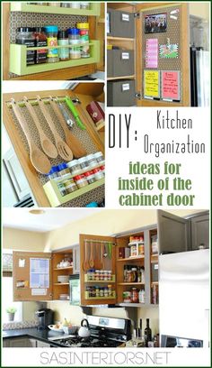 kitchen organization ideas for the inside of the cabinet door