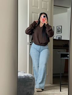 Outfit For Jeans For Women, Fall Outfit Casual Comfy, Dr Appointment Outfit, Asthetic Outifts Ideas, Lounge Wear Outfit Ideas, Work Outfits Winter, Casual Everyday Outfits, Cozy Cute Outfits, Cute Easy Outfits