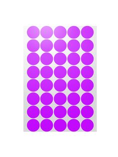 a purple sticker with circles on it