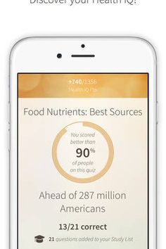 an iphone screen showing the food and nutrition app