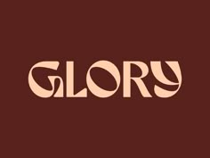 the word glory on a maroon background