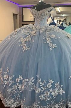 Quinceanera Themes Dresses, Blue Quince Dress, Xv Dresses, Prom Dress Ball Gown