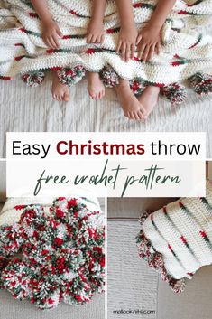 Crocheting a Christmas blanket is not only a wonderful way to embrace the festive season but also an opportunity to create a cherished heirloom that can be passed down through generations. You can make a throw with the free crochet blanket pattern, but the pdf includes 16 different sizes! You have the option to add pom poms for a playfull result or not. October Crochet, Crochet Christmas Blanket, Crochet Blanket Designs, Christmas Blanket, Holiday Crochet, Manta Crochet, Christmas Crochet Patterns