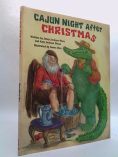 a children's book with an image of a man and alligator