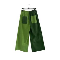 Cutest Split Leg Pants! Two shades of green, made to order slow fashion! Split Leg Pants, Split Legs, Green With Envy, Pants Details, Hard Part, Super Duper, Pair Of Pants, Strawberry Shortcake, All Colors