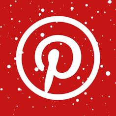 a red background with white circles and snow flakes on it, including the letter p